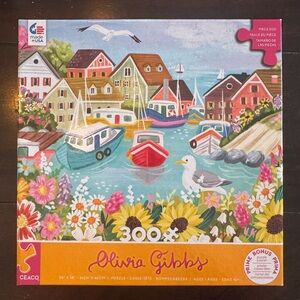 Olivia Gibbs 300-Piece Puzzle - Sea Town Harbor